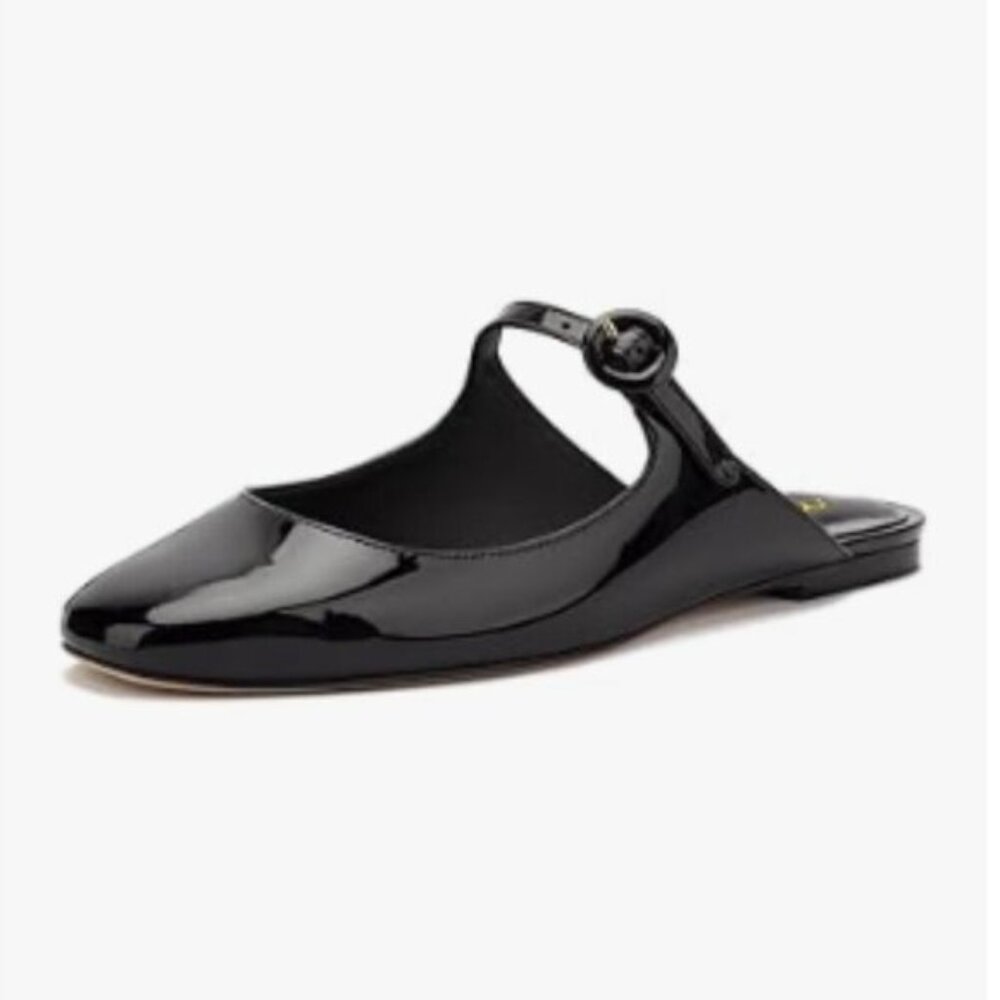 Milooey shoes Black Flat Mules Comfortable Closed Toe Slide Sandal Dress Shoes